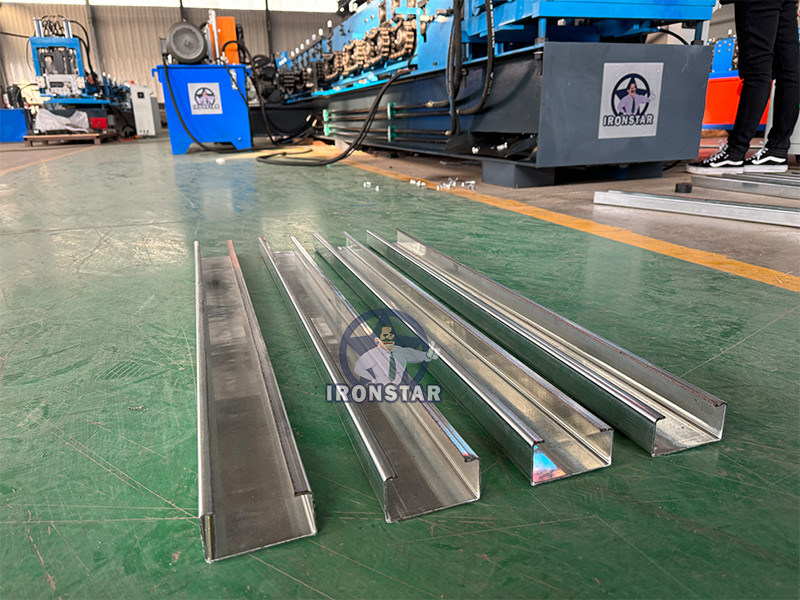 “Ironstar Fully Automatic 80-300mm CZ Purlin Roll Forming Machine Interchangeable C and Z Purlin Sizes Forming Equipment PLC Control Cold Roll Forming Machine Steel Frame Purlin Making Machinery	”