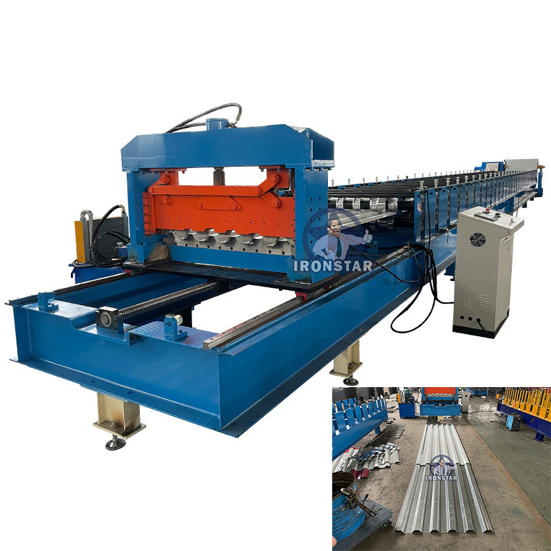 “Flying Tracking Cutting Trapezoidal Color Steel Roof Roll Forming Machine For Saudi Arabia Market High Speed Flying Tracking Cutting Trapezoidal IBR Roof Panel Roll Forming Machine For Saudi Arabia ”