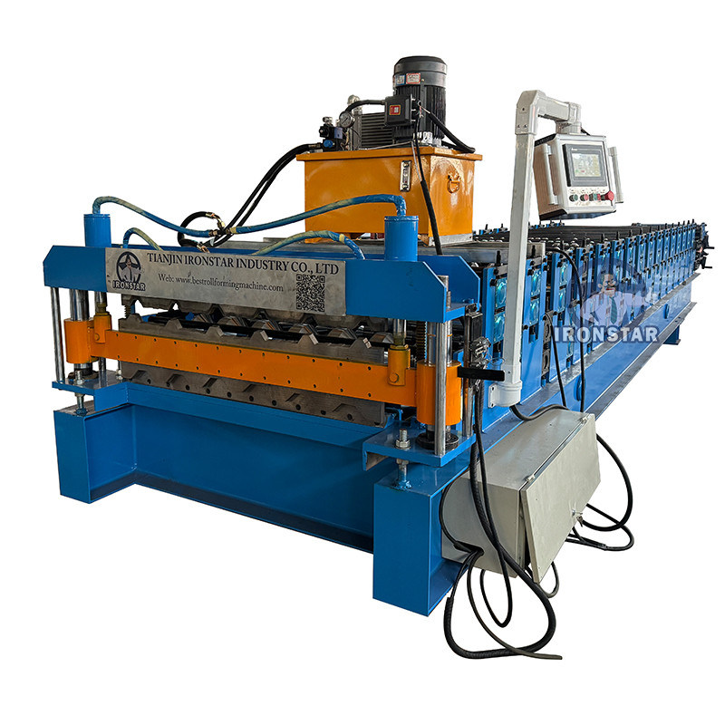 “Ironstar Double Deck Machine 6 Rib and 6 Rib Trapezoidal Roofing Sheet 2 Layer Roll Forming Machine Fully Automatic High Efficiency Cold Roll Forming Equipment Roof Panel Production Line for America”