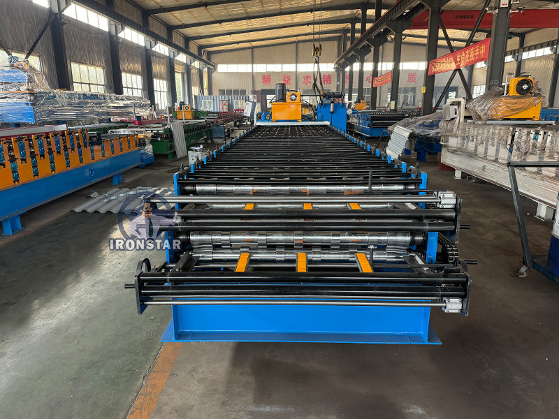 “Ironstar Double Deck Machine 6 Rib and 6 Rib Trapezoidal Roofing Sheet 2 Layer Roll Forming Machine Fully Automatic High Efficiency Cold Roll Forming Equipment Roof Panel Production Line for America”