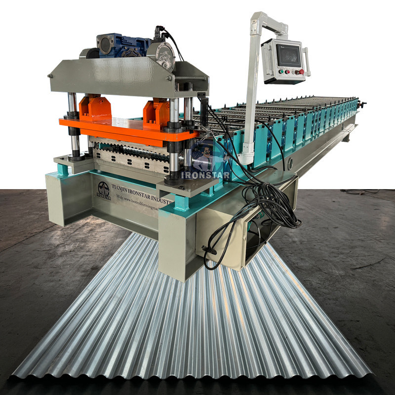 “Ironstar High Precision Japan Standard 600 630 660mm Wave Roof Tile Making Machine Automatic Roofing Sheet Roll Forming Line”